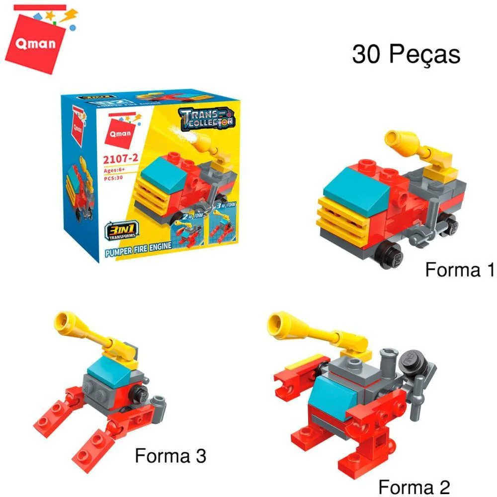 Brinquedo Para Montar Set Bombeiro E Policia 3Em1(S) Keepplay C/ 10 Unidades - imagem 4