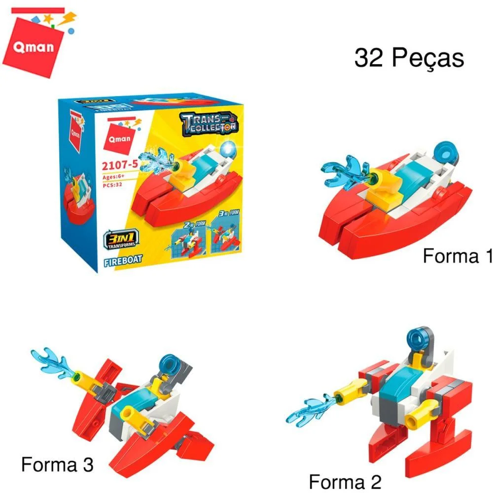 Brinquedo Para Montar Set Bombeiro E Policia 3Em1(S) Keepplay C/ 10 Unidades - imagem 7