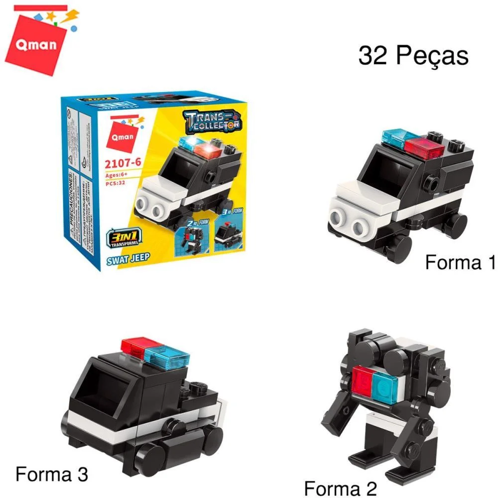Brinquedo Para Montar Set Bombeiro E Policia 3Em1(S) Keepplay C/ 10 Unidades - imagem 8