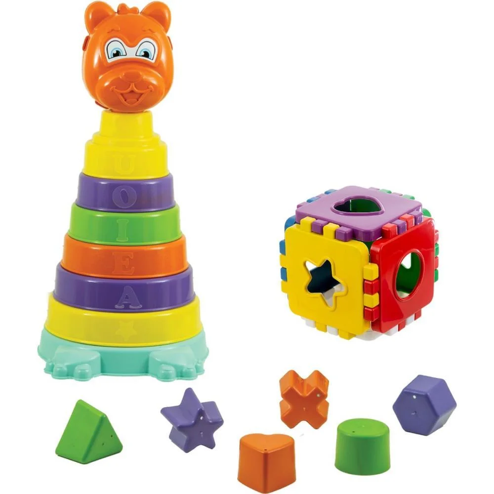 Brinquedo Educativo Urso + Cubo Educativo Kendy Brinquedos - imagem 3