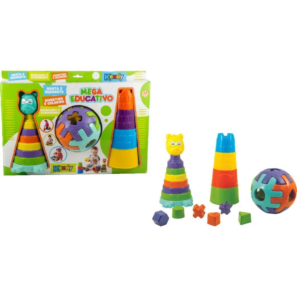 Brinquedo Educativo Mega Kit Educativo C/09 Peças Kendy Brinquedos - imagem 3