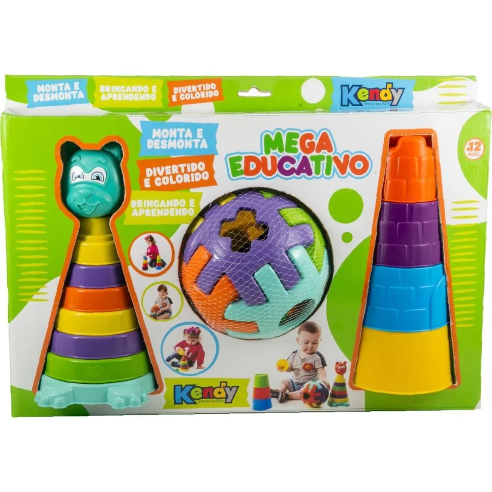 Brinquedo Educativo Mega Kit Educativo C/09 Peças Kendy Brinquedos - imagem 7