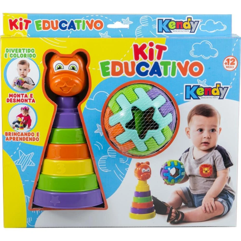 Brinquedo Educativo Kit Educativo C/8 Peças Kendy Brinquedos - imagem 2