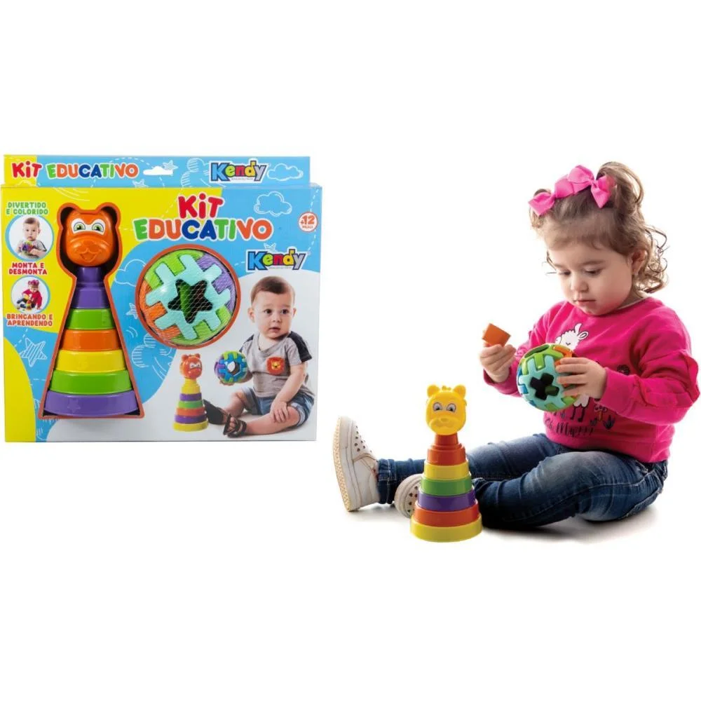 Brinquedo Educativo Kit Educativo C/8 Peças Kendy Brinquedos - imagem 7