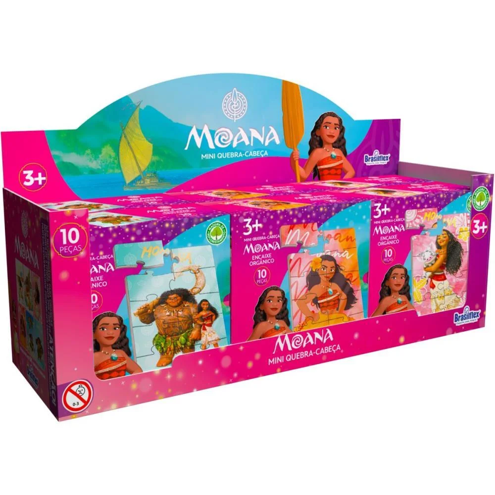 Quebra-Cabeca Madeira Moana Mini 10 Pecas Brasilflex C/ 6 Unidades - imagem 6