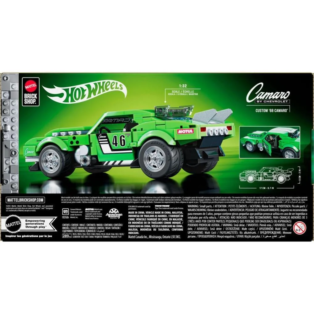 Hot Wheels Brick Shop Camaro 68 1:32 289Pcs Mattel - imagem 10