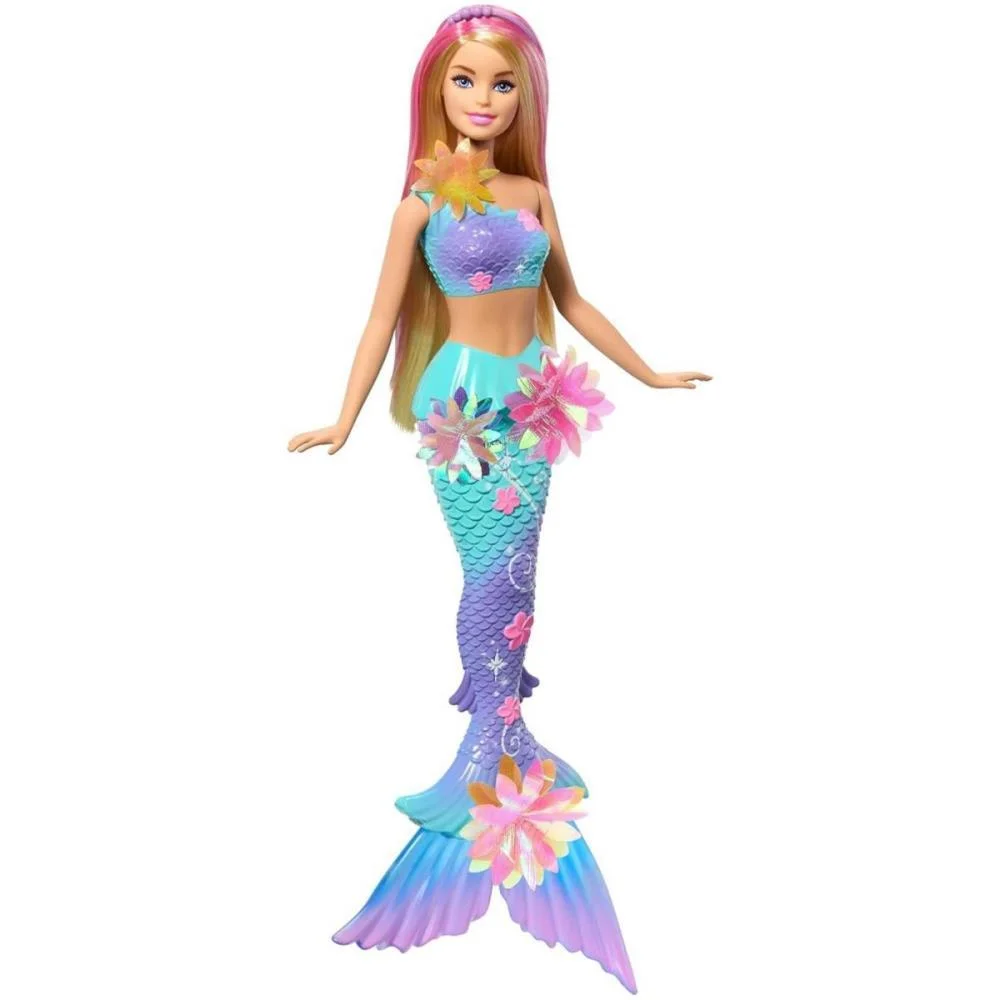 Barbie Fantasy Sereia Flores Magicas Loira Mattel - imagem 3