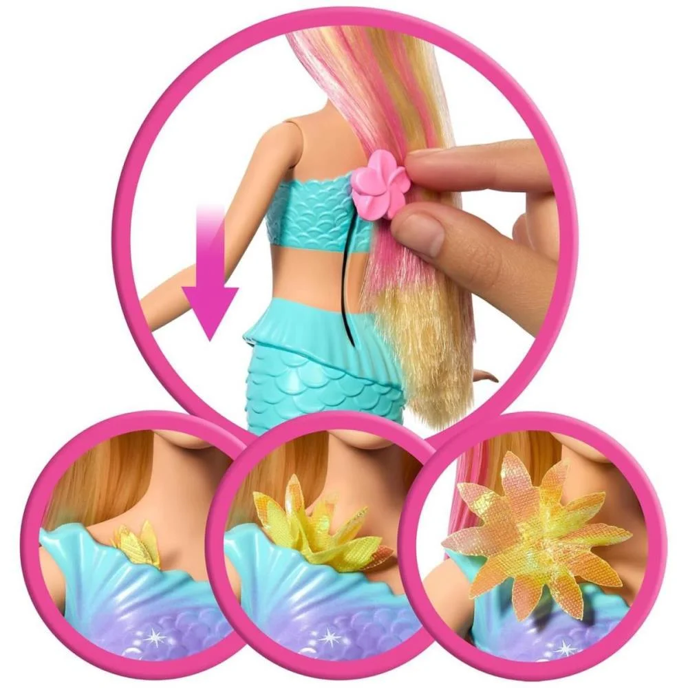 Barbie Fantasy Sereia Flores Magicas Loira Mattel - imagem 5