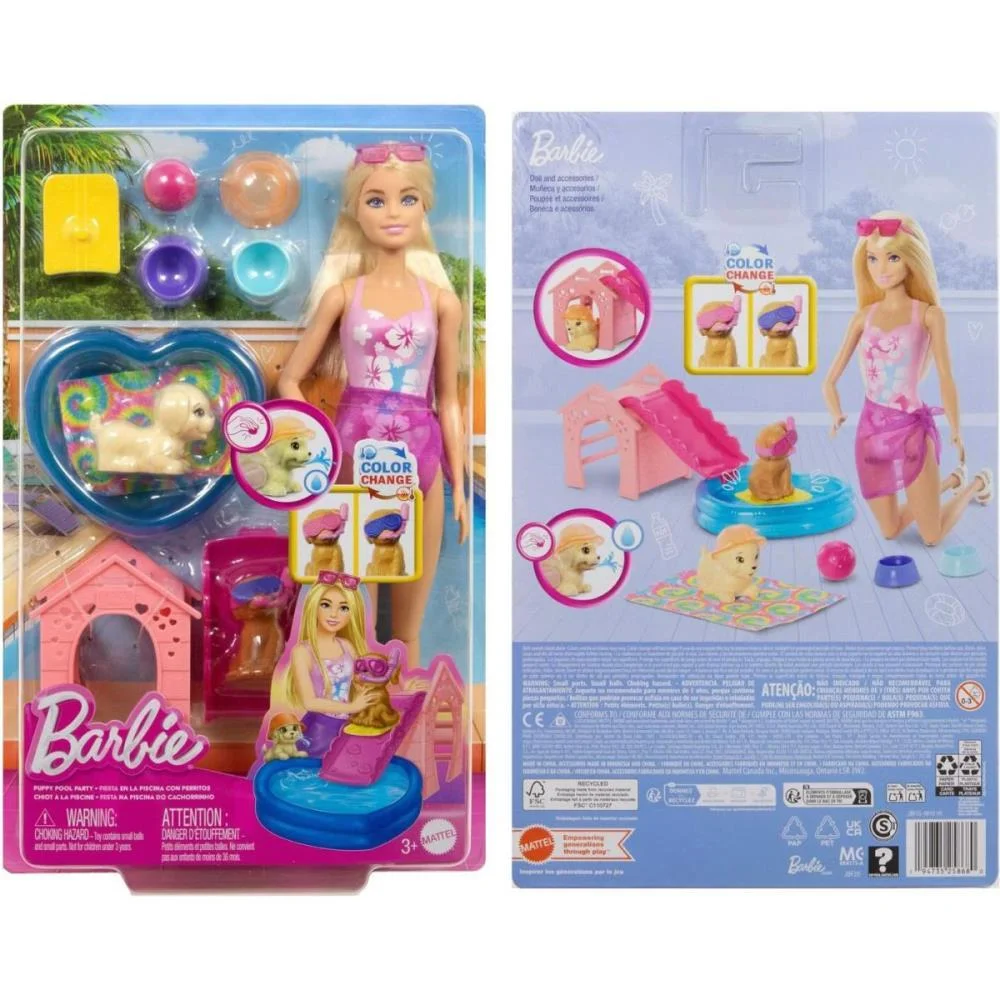 Barbie Family Festa Na Piscina C/Cachorrinho Mattel - imagem 7