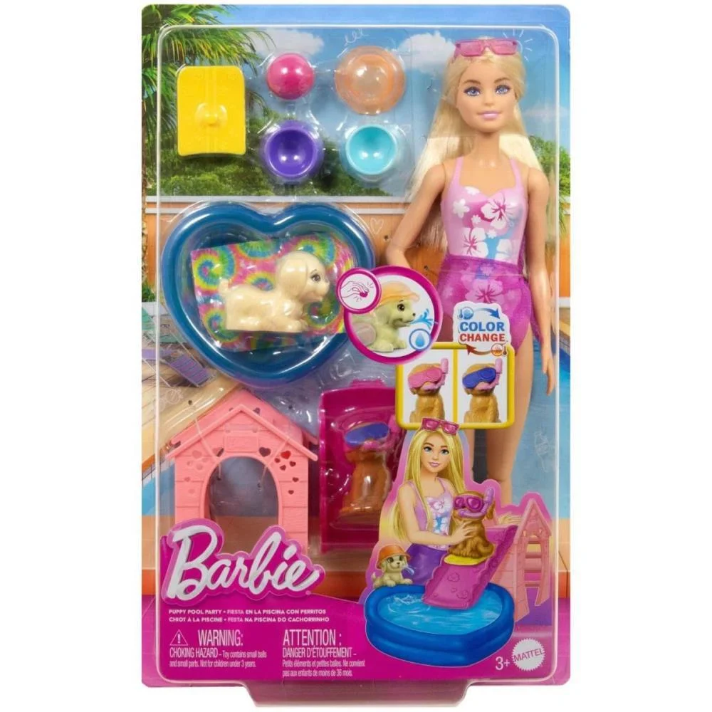 Barbie Family Festa Na Piscina C/Cachorrinho Mattel - imagem 8