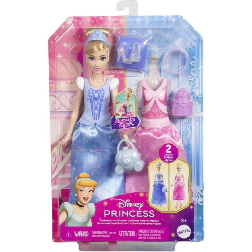 Boneca Disney Princesa Cinderela Fashio 2Em1 Mattel - imagem 11