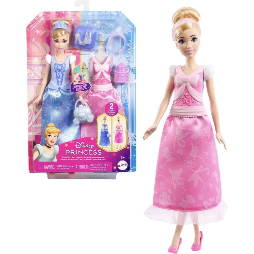Boneca Disney Princesa Cinderela Fashio 2Em1 Mattel - imagem 12