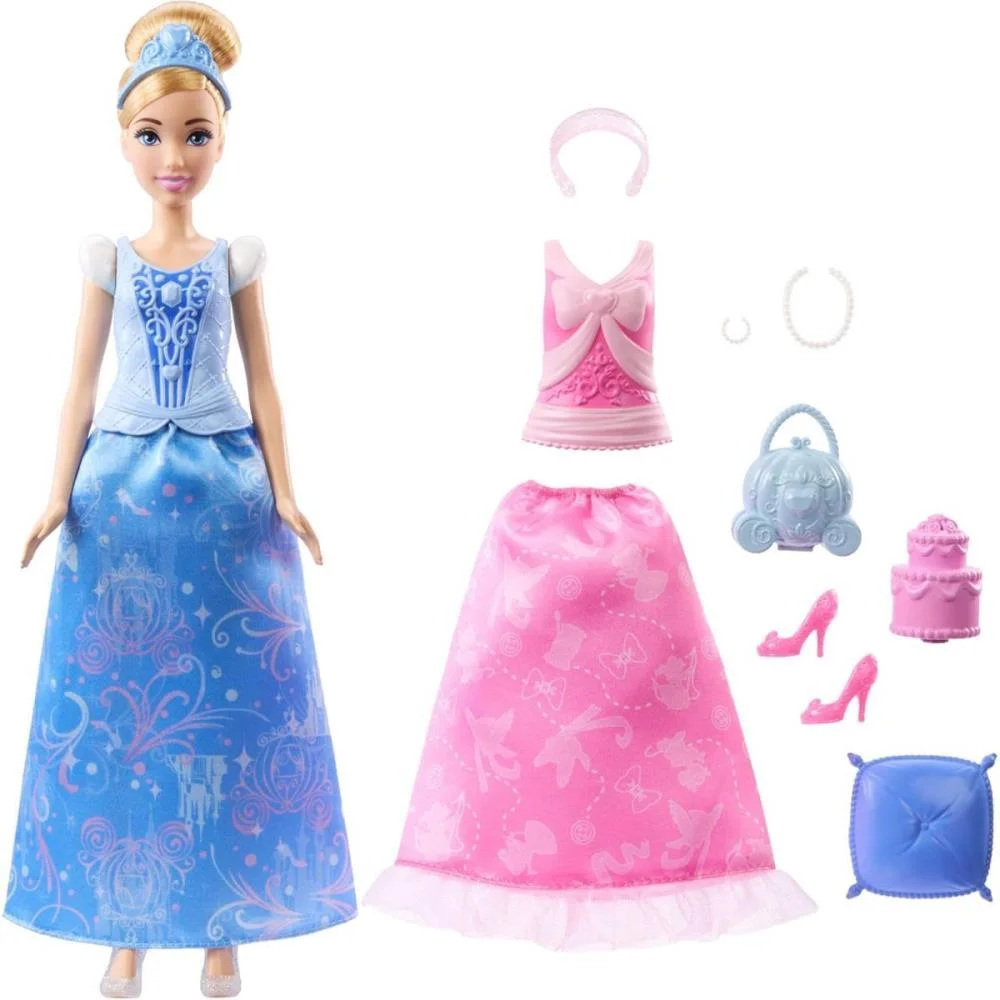 Boneca Disney Princesa Cinderela Fashio 2Em1 Mattel - imagem 14