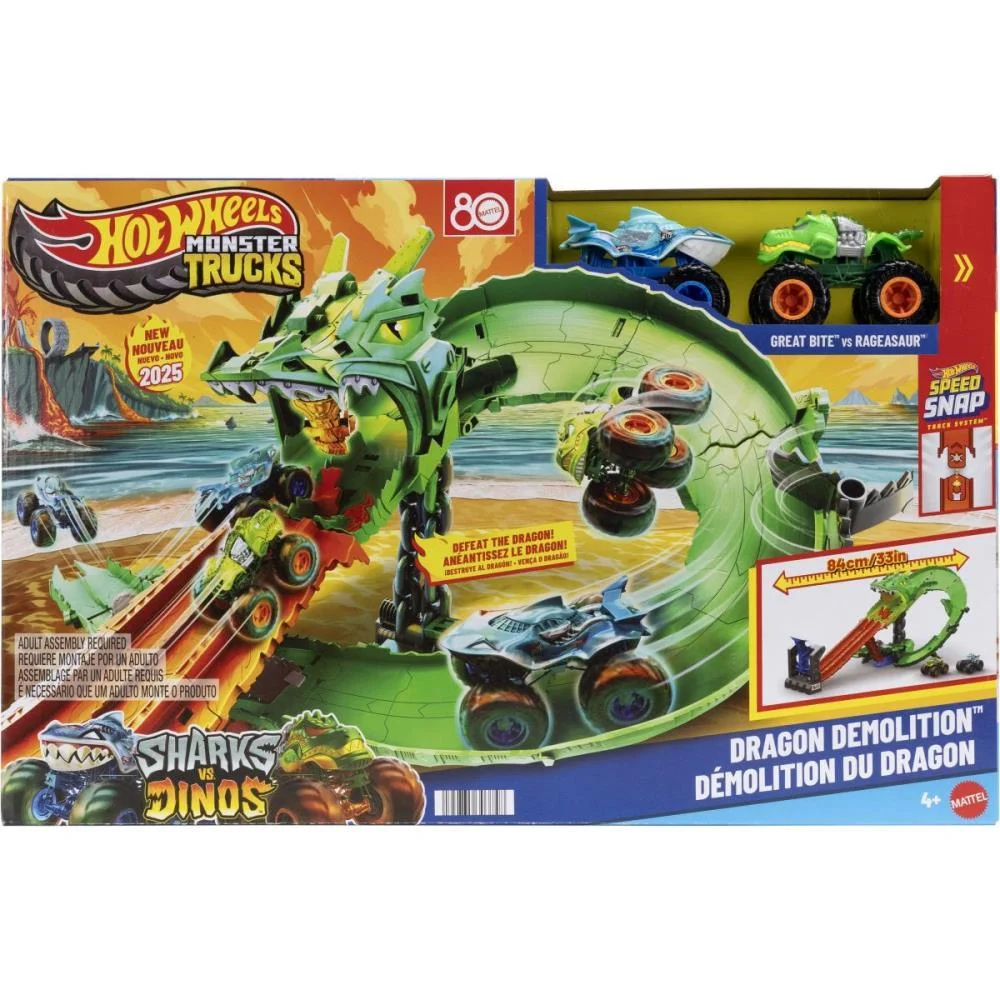 Hot Wheels Monster Trucks Destruicao Do Dragao Mattel - imagem 13