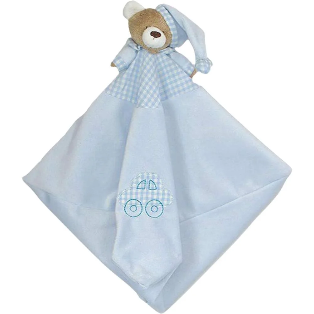 Pelucia Naninha Urso Nino Azul Bebe Zip - imagem 2