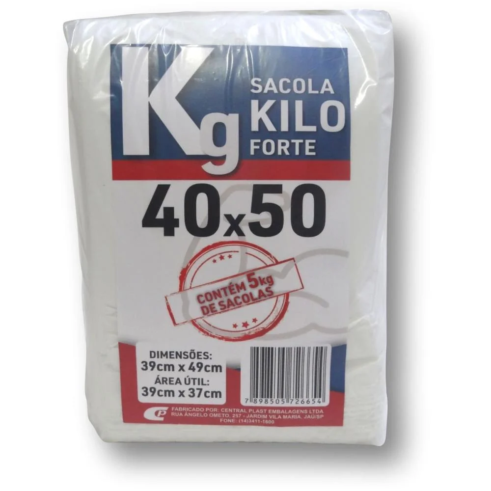 Sacola Plastica 40X50 C/750Unid. Kilo Forte Central Plast (Pacote) - imagem 2