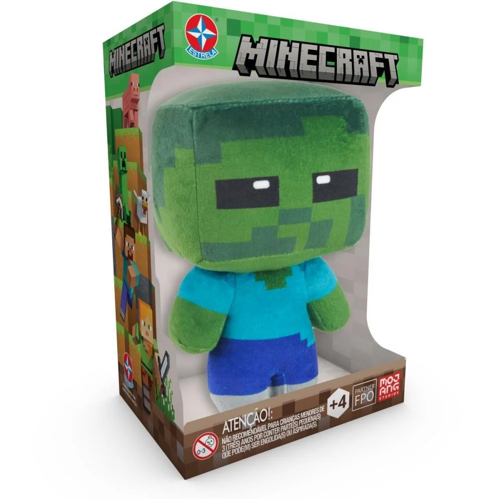 Pelucia Minecraft Zombie 18Cm Estrela - imagem 5