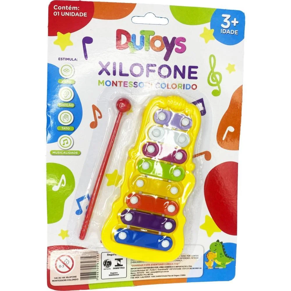 Instrumento Musical Xilofone Montessori Colorido Toy Mix - imagem 2