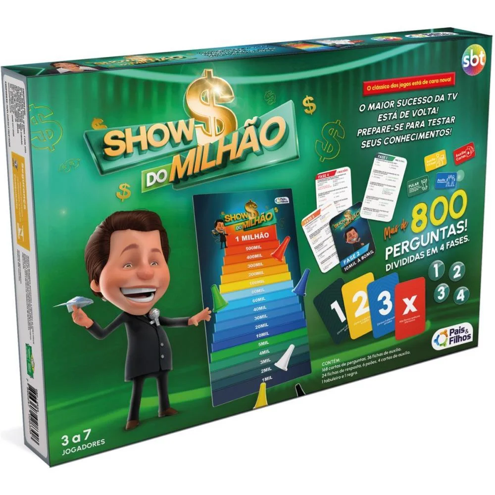 Jogo De Tabuleiro Show Do Milhao Pais E Filhos - imagem 3