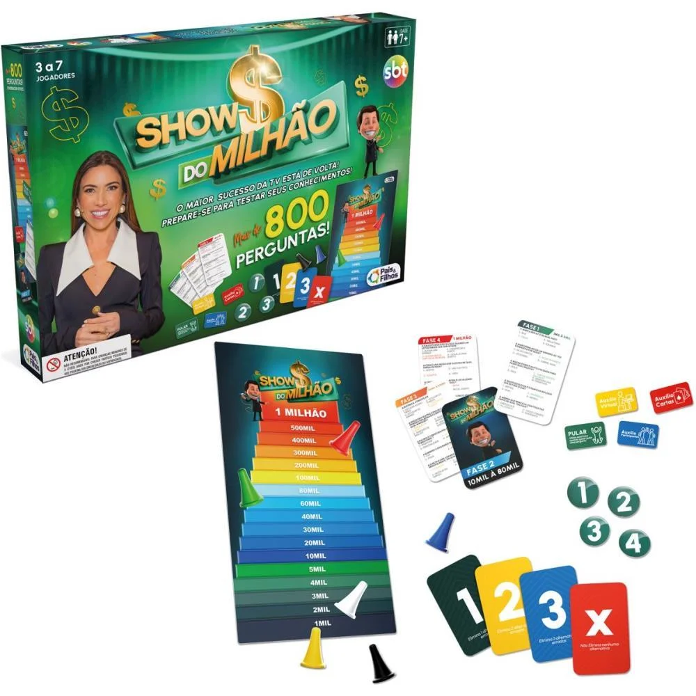 Jogo De Tabuleiro Show Do Milhao Pais E Filhos - imagem 5