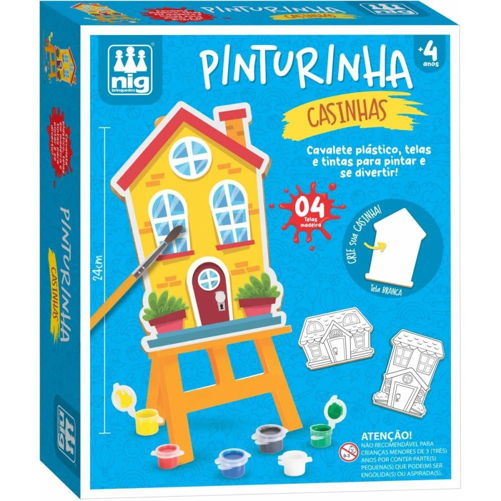 Brinquedo Para Colorir Kit Pinturinha Casinhas Nig Brinquedos - imagem 2