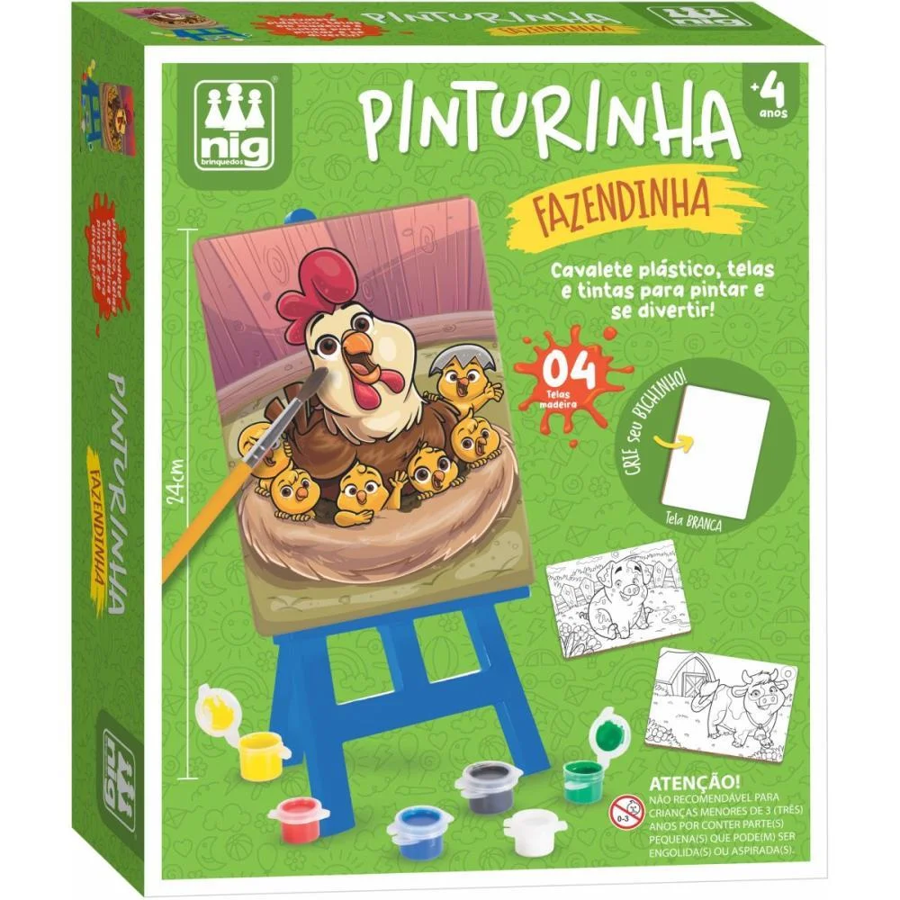 Brinquedo Para Colorir Kit Pinturinha Fazendinha Nig Brinquedos - imagem 2