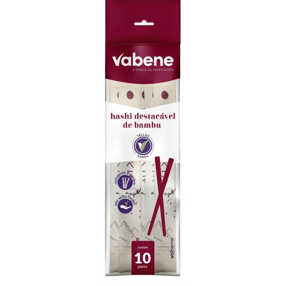 Talher Descartavel Hashi De Bambu C/Emb. Individu Vabene (Pct.c/10) - imagem 3