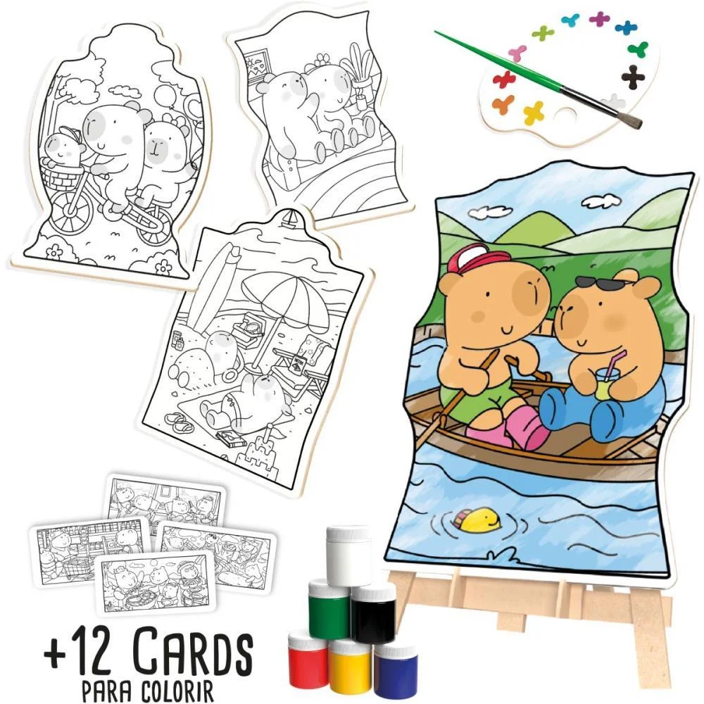 Brinquedo Para Colorir Capivara Kit Pintura Brinc. De Crianca - imagem 3
