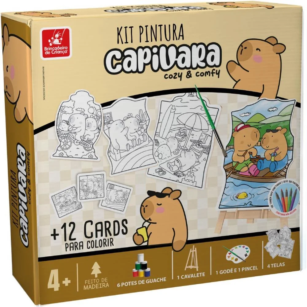 Brinquedo Para Colorir Capivara Kit Pintura Brinc. De Crianca - imagem 4