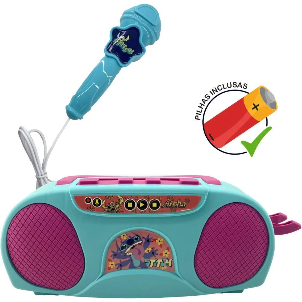 Brinquedo Diverso Stitch Boom Box Karaoke Infan. Candide - imagem 3