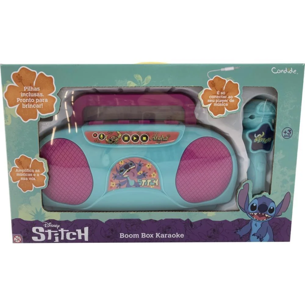Brinquedo Diverso Stitch Boom Box Karaoke Infan. Candide - imagem 4