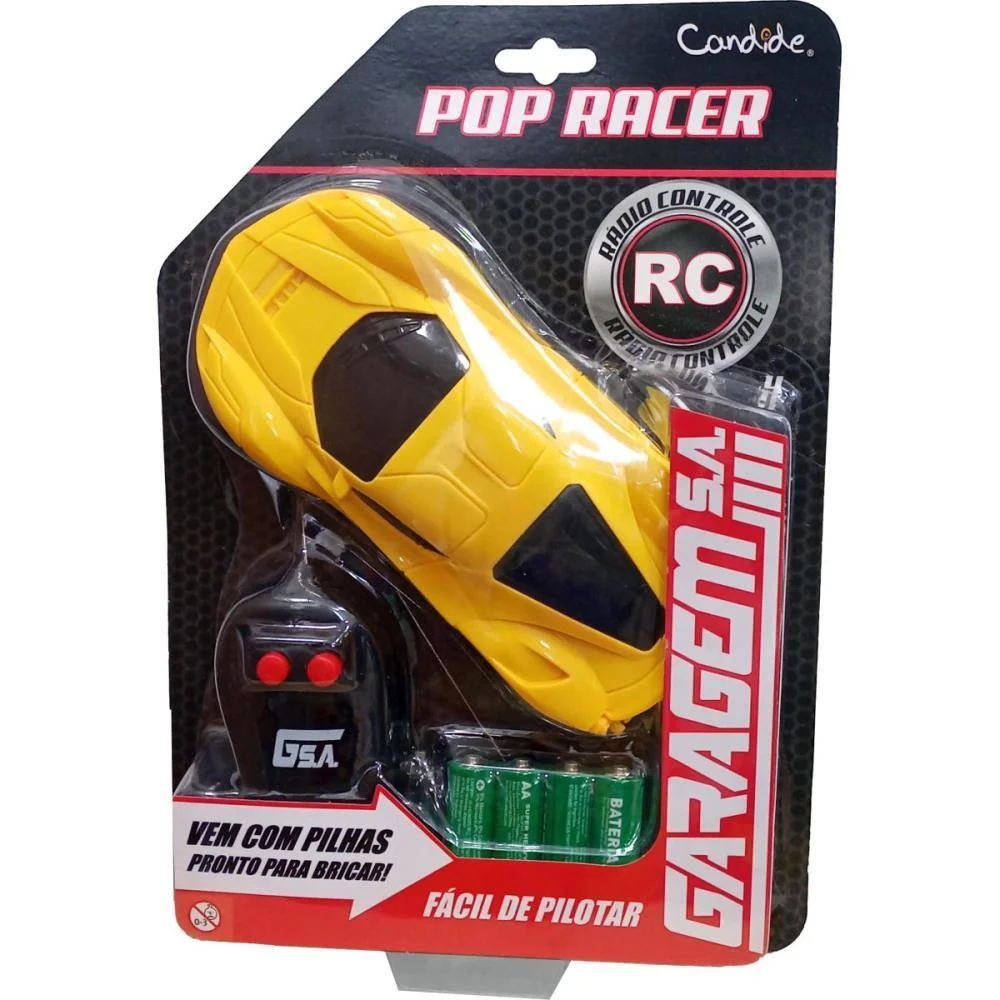 Carrinho Controle Remoto Pop Racer Garagem Sa 3Fun/Pilh Candide - imagem 3