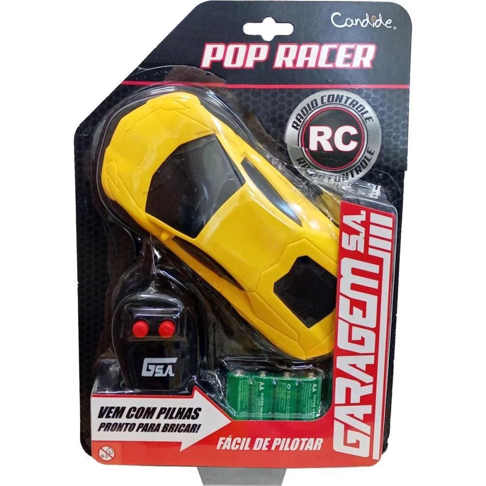 Carrinho Controle Remoto Pop Racer Garagem Sa 3Fun/Pilh Candide - imagem 4