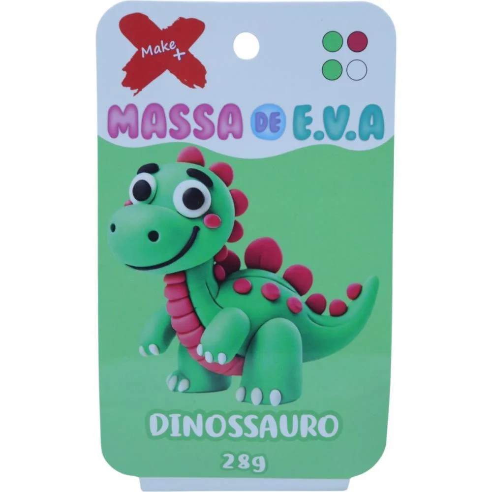 Massa De Eva Criativa Dinossauro C/04 Cores 28 G Make+ - imagem 2