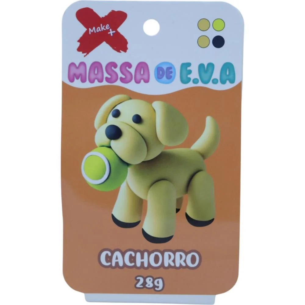 Massa De Eva Criativa Cachorro C/04 Cores 28 G Make+ - imagem 3