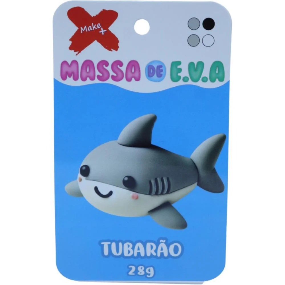 Massa De Eva Criativa Tubarao C/04 Cores 28 G Make+ - imagem 3