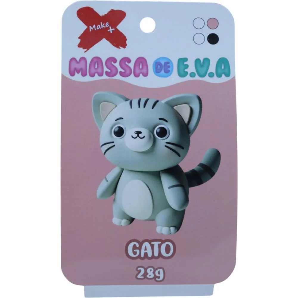 Massa De Eva Criativa Gato C/04 Cores 28 G Make+ - imagem 3