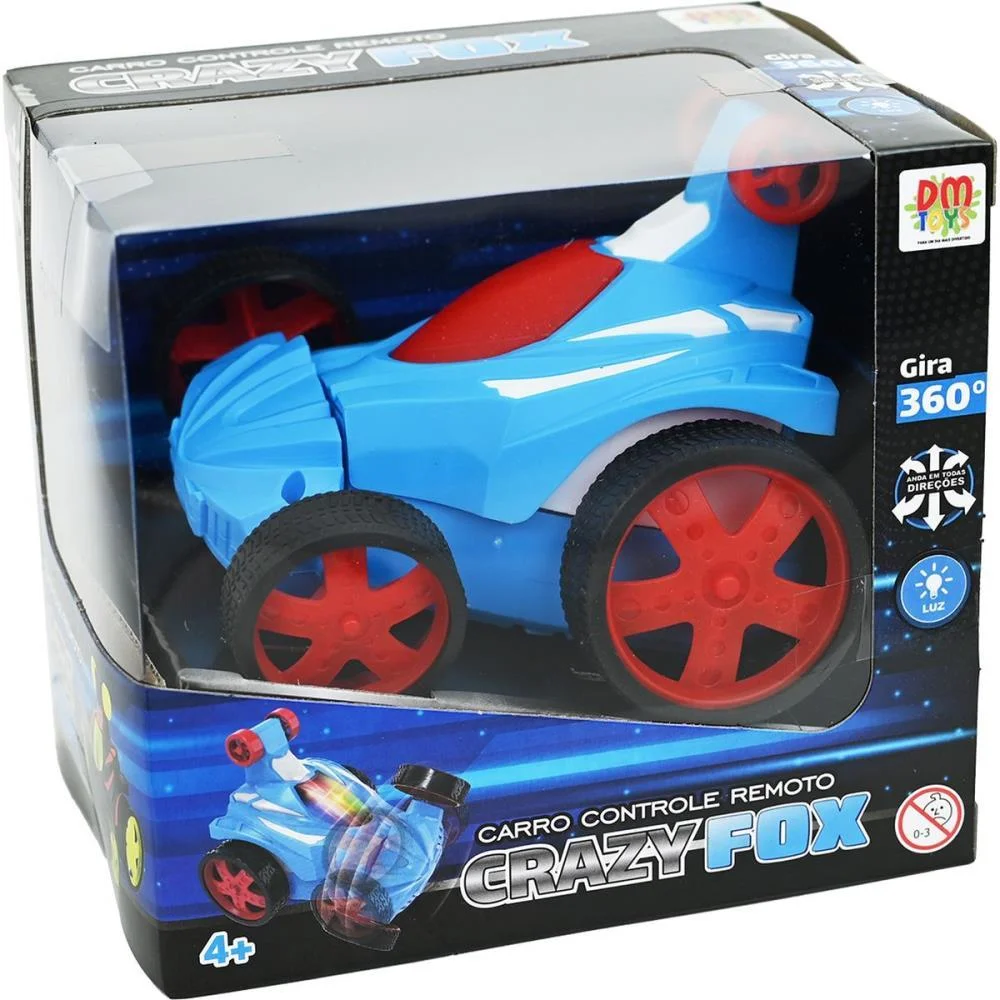 Carrinho Controle Remoto Crazy Fox S/Fio 4Funcoes Dm Toys - imagem 5