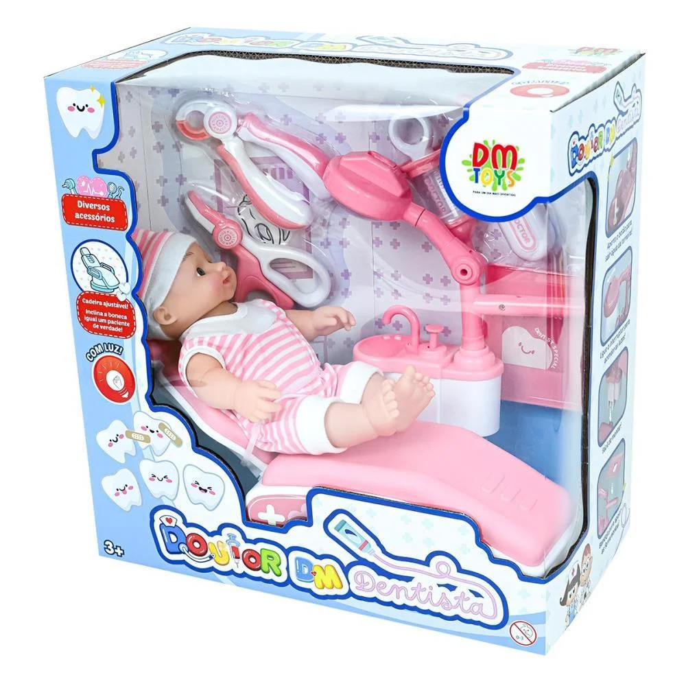 Brincando De Profissoes Doutor Dm Dentista Rosa Dm Toys - imagem 11