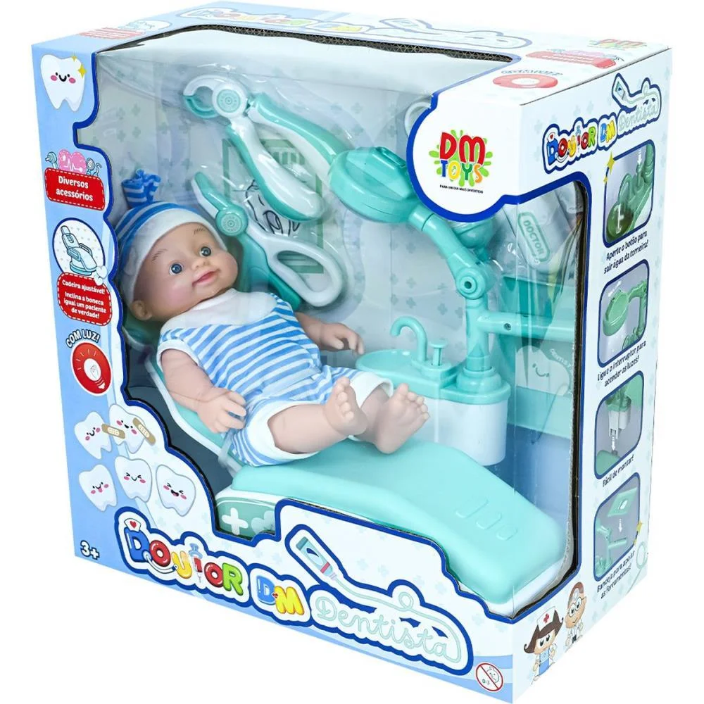 Brincando De Profissoes Doutor Dm Dentista Azul Dm Toys - imagem 12