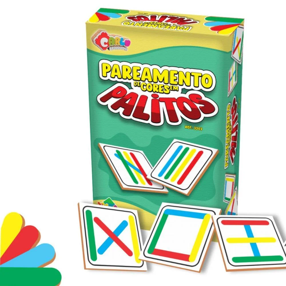 Jogo Educativo Pareamento De Cores Em Palitos Carlu - imagem 3