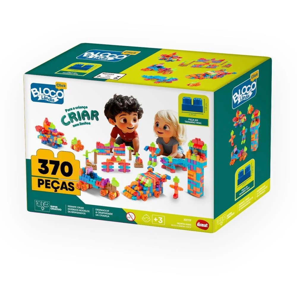 Brinquedo Para Montar Mais Blocolandia Click 370Pcs Dismat - imagem 4