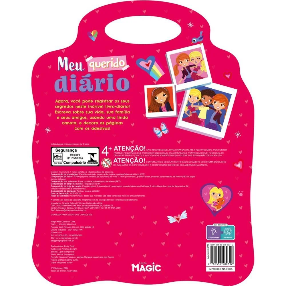 Diario Meu Querido Diario C/Adesivos Magic Kids - imagem 4