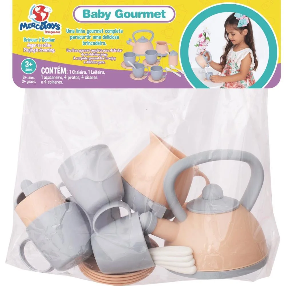 Brincando De Casinha Jogo De Cha Baby Gourmet Merco Toys - imagem 8