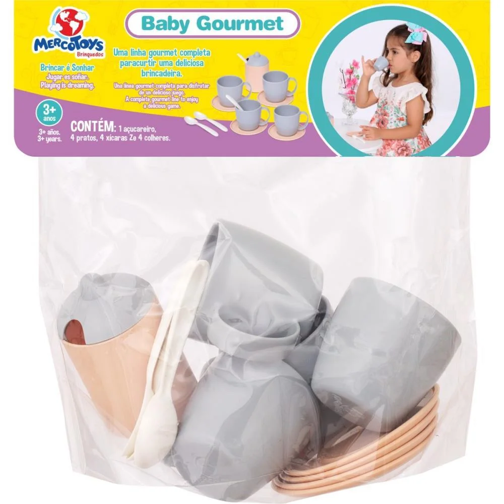 Brincando De Casinha Jogo De Xicaras Baby Gourmet Merco Toys - imagem 6
