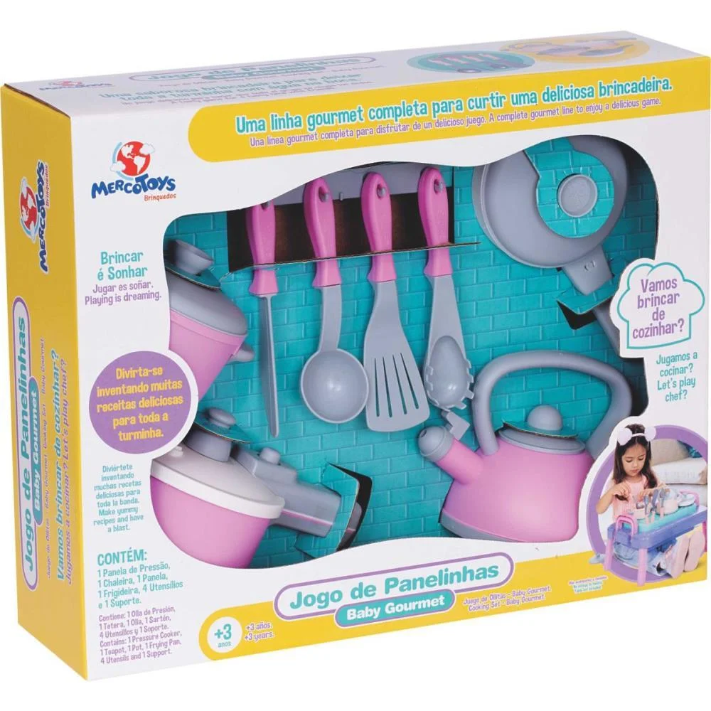 Brincando De Casinha Jogo De Panelinhas Gourmet Rs Merco Toys - imagem 5