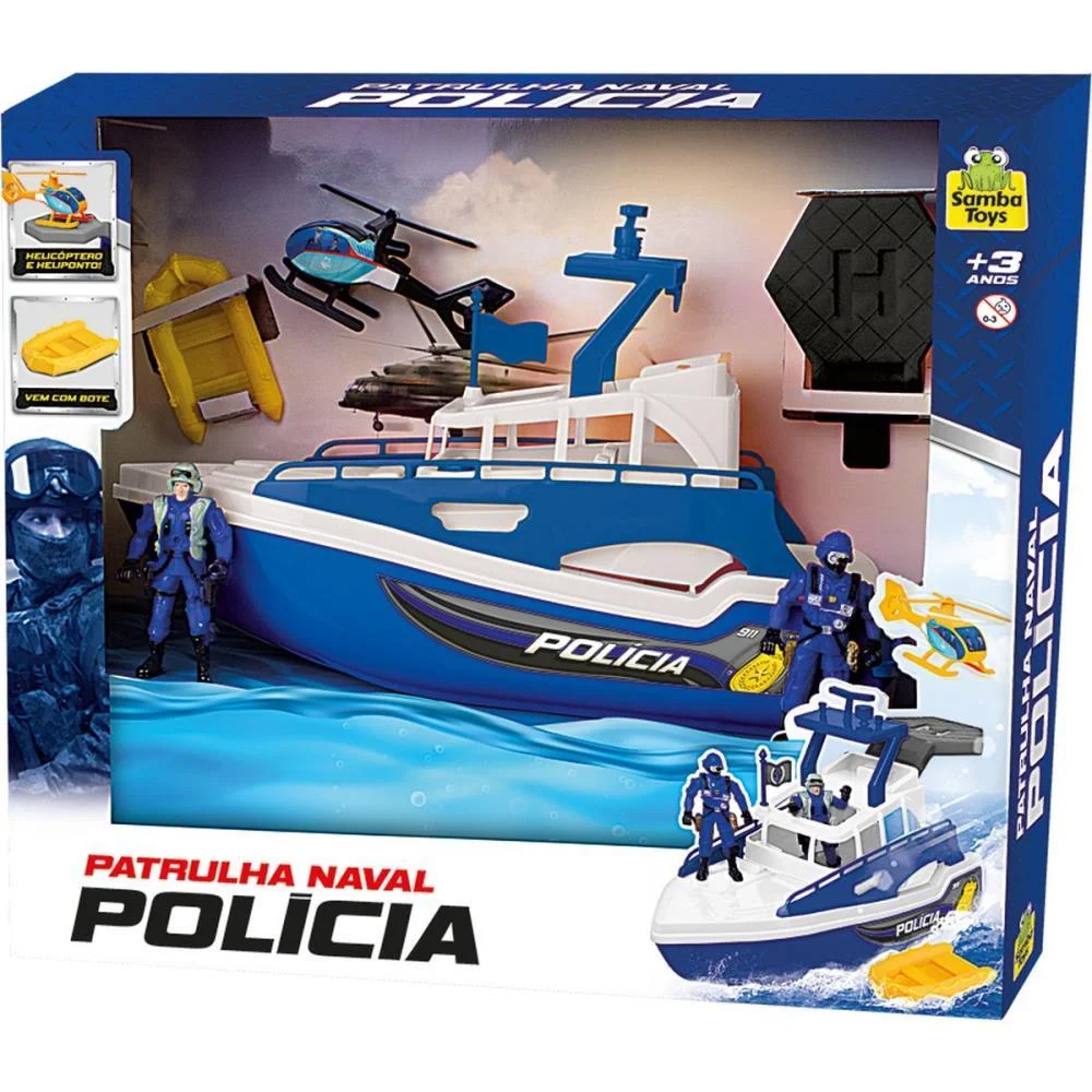 Cenario Tematico (Playset) Patrulha Naval Policia 36Cm Samba Toys - imagem 3