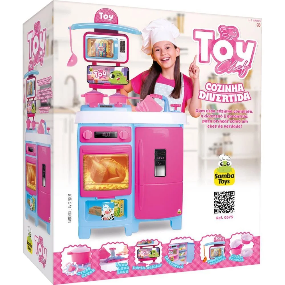 Brincando De Casinha Cozinha Toy Chef 92X44Cm Samba Toys - imagem 3
