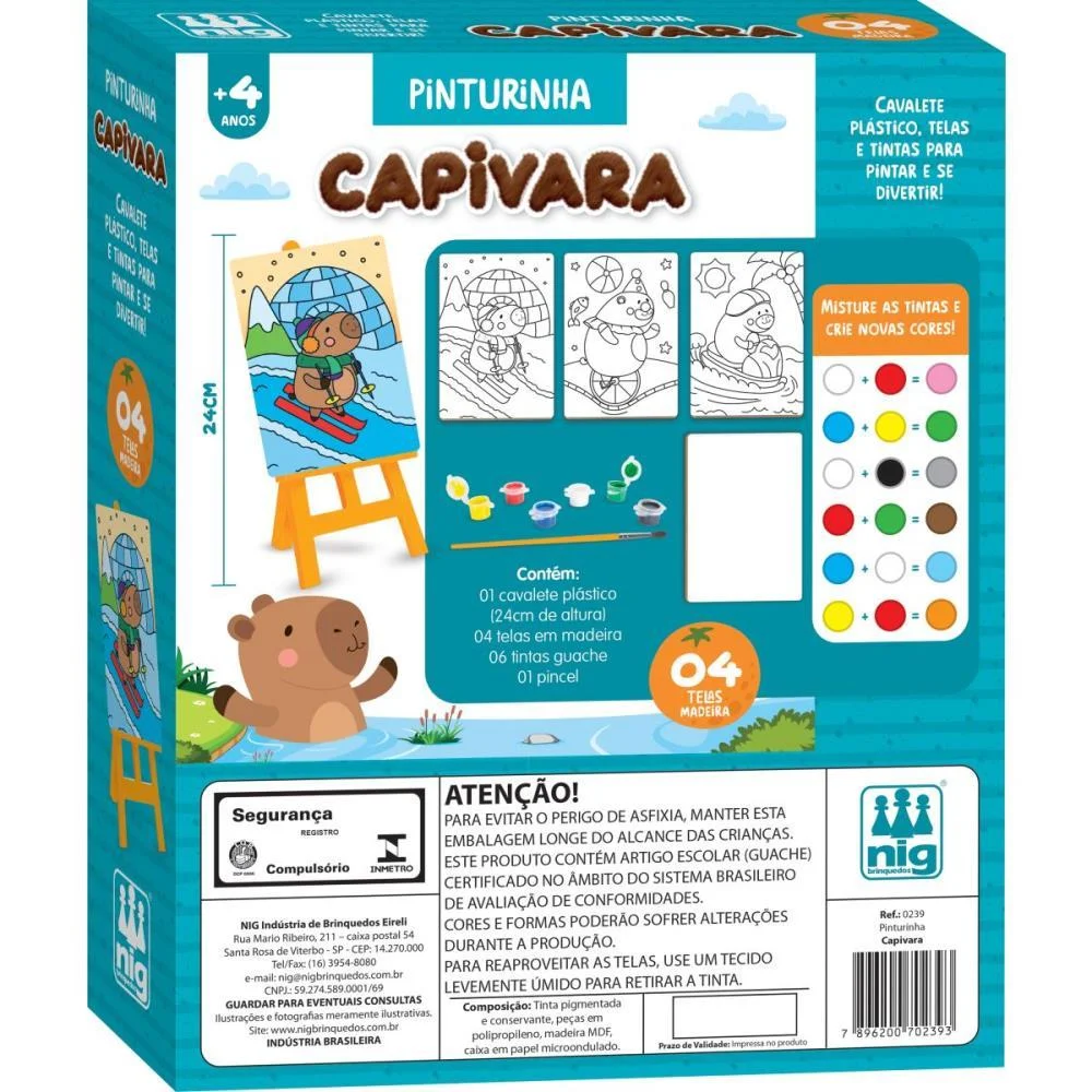 Brinquedo Para Colorir Capivara Kit Pinturinha Nig Brinquedos - imagem 5