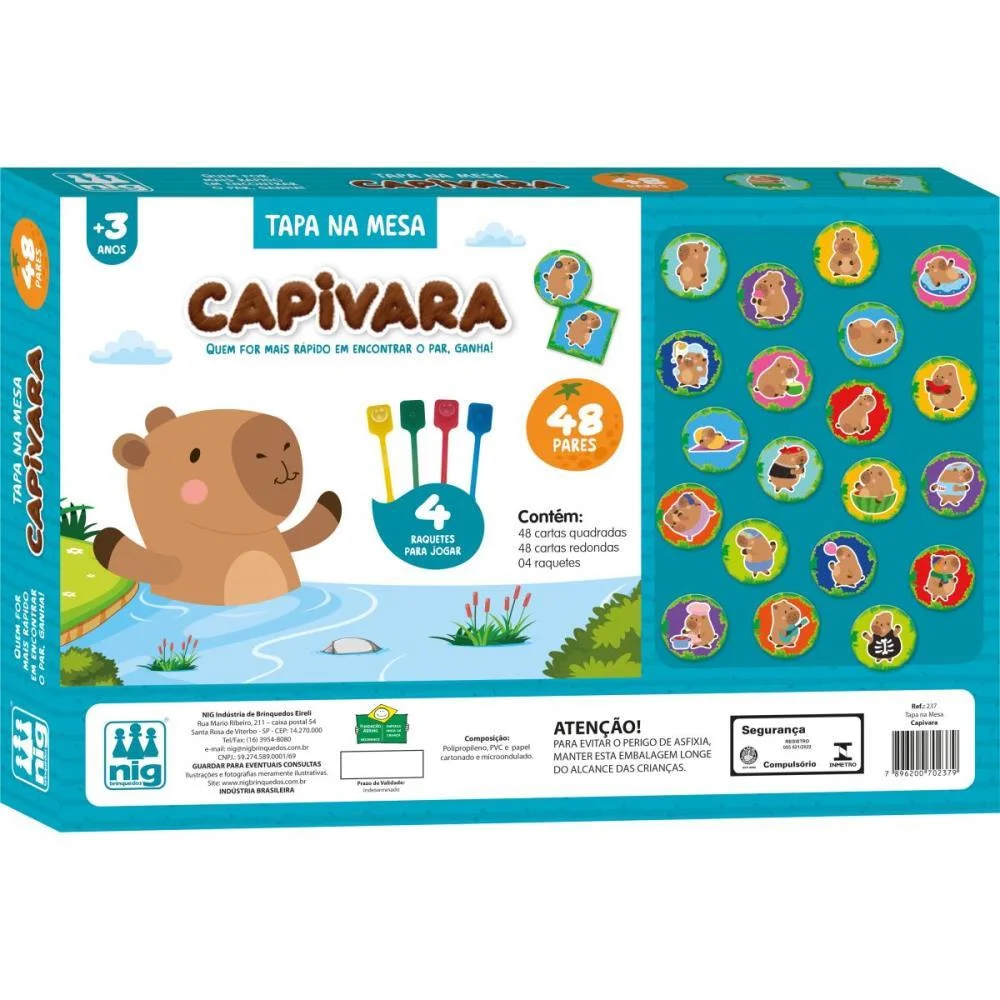 Jogo Diverso Capivara Tapa Na Mesa 48Pares Nig Brinquedos - imagem 5